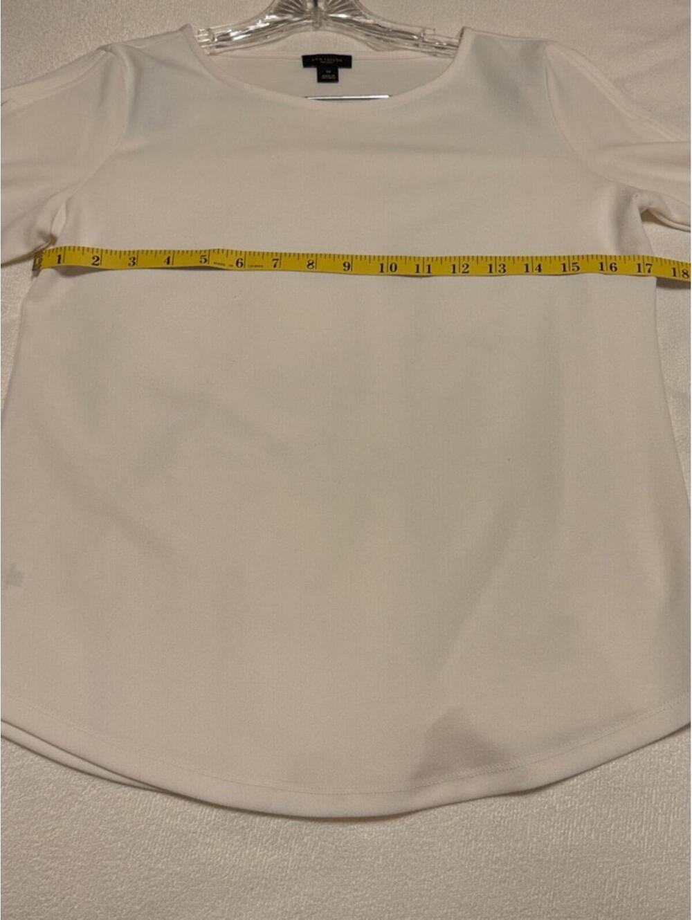 Ann Taylor Factory Ivory Pearl Cuff 3/4 Sleeve Top Women's XS - Picture 4 of 7